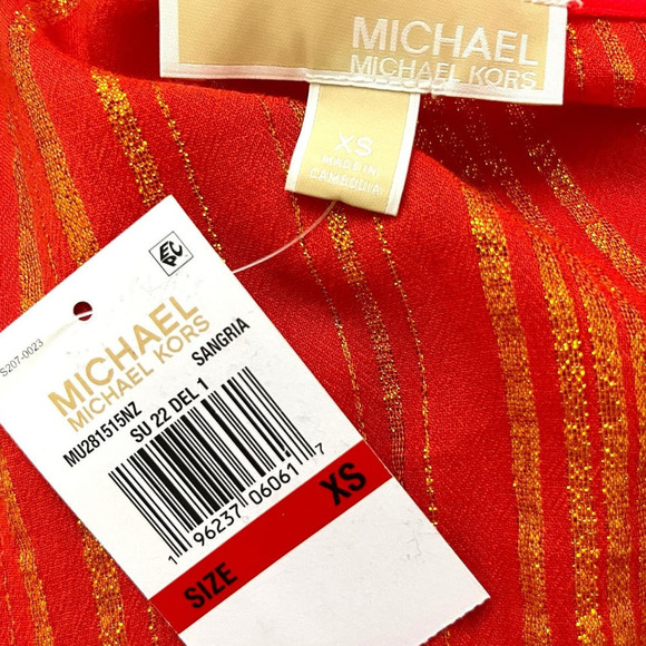 Michael Kors NWT Metallic Crepe Wrap-Effect Dress XS - Picture 12 of 16